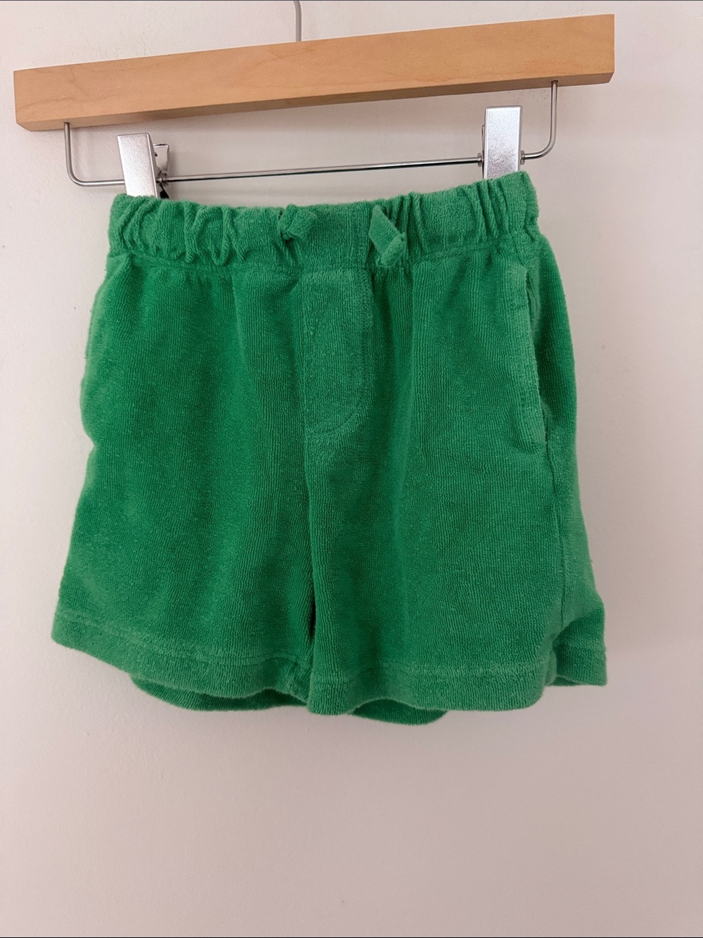 Zara Kids Green Apple Cotton Terry Cloth Elastic Waist Shorts Size 3T
